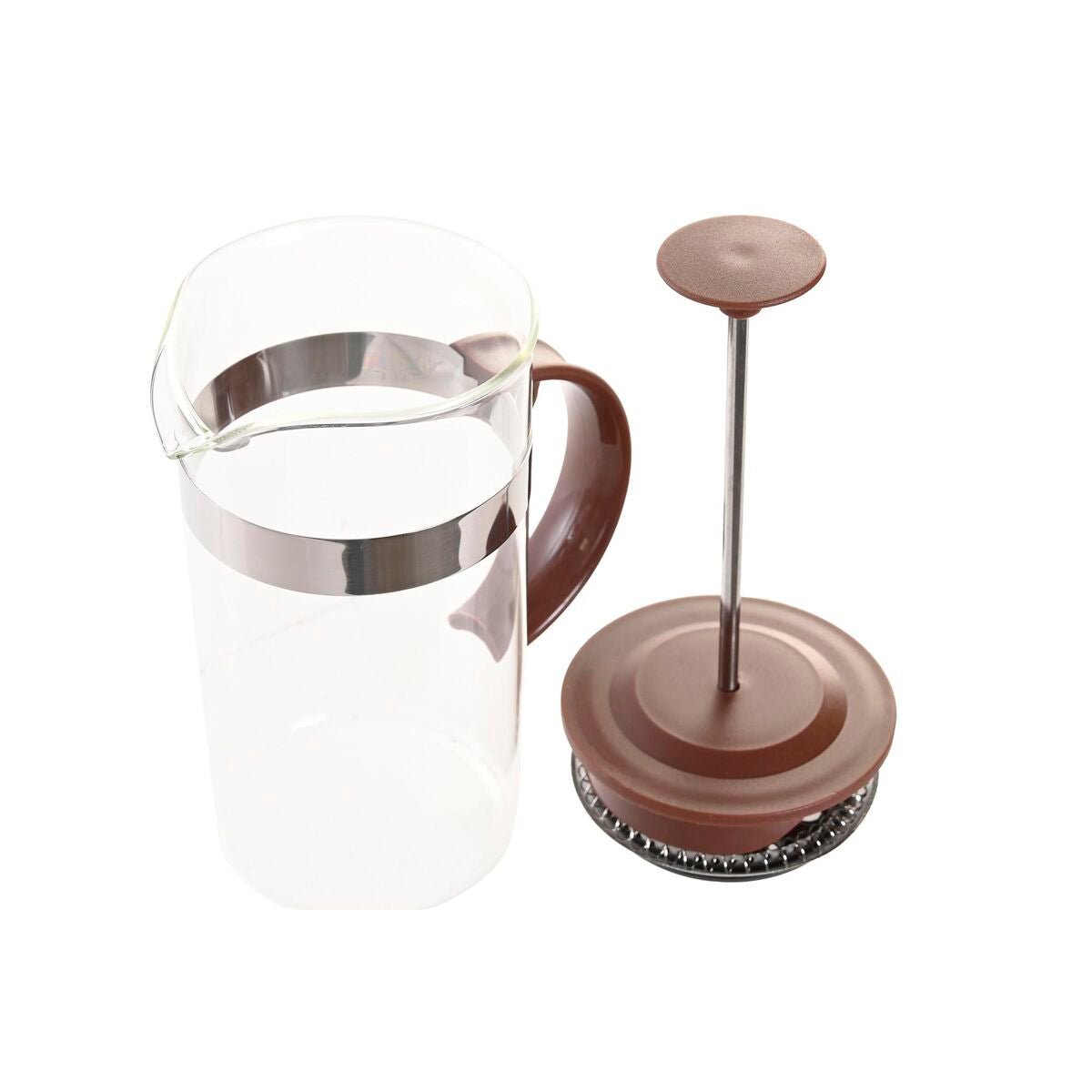 Cafetière with Plunger DKD Home Decor Brown Transparent Stainless steel Borosilicate Glass 350 ml 16 x 9 x 18,5 cm - WM24 Store